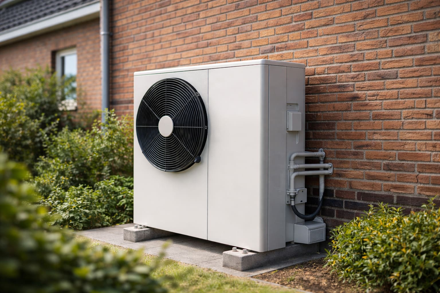 Hybride warmtepomp installatie voor energie besparen huis in Nederland