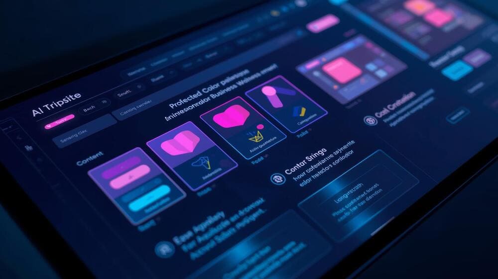 AI website development in 2026 showing AI-assisted WordPress dashboard and business website wireframe